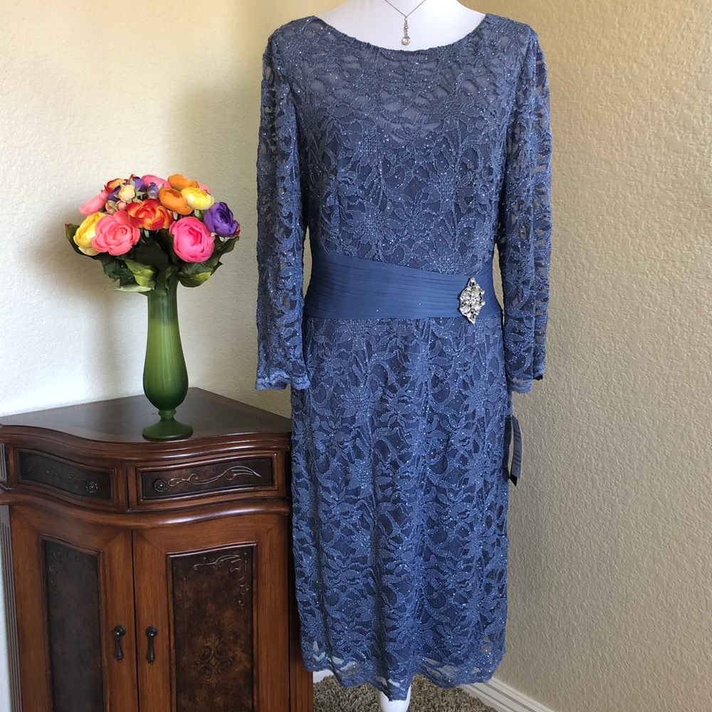CACHET Glitter Lace Embellished Dress